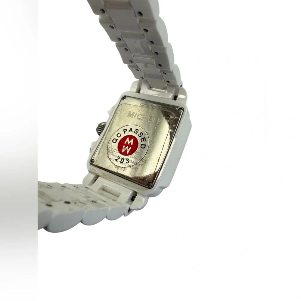 Authentic Michele Deco Ceramic Diamond Chronograph Watch - MWW06F000002